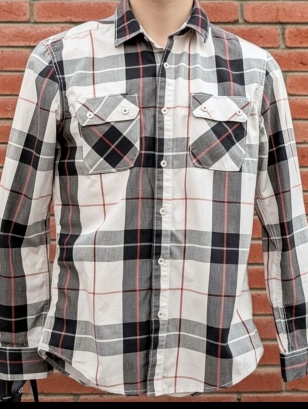American Rag 100% Cotton Plaid Button Down Shirt